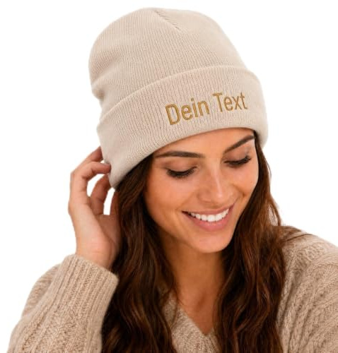 my STITCHERY Mütze mit Namen oder Wunschtext Bestickt - Personalisierte Beanie aus hochwertigem, doppellagigem Strick als außergewöhnliche Geschenkidee