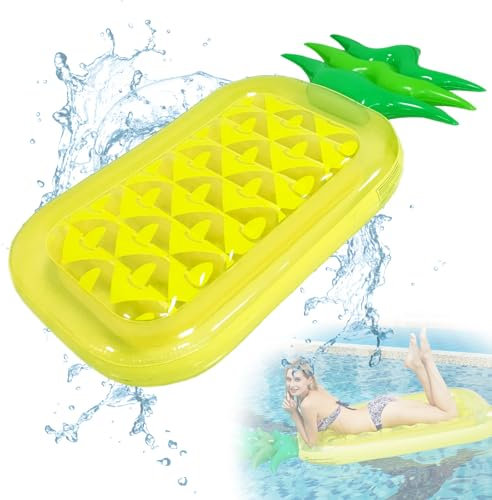 ACTOYS Matelas Gonflable Piscine pour Adultes, 180 cm Bouee Piscine, Gonflable Ananas Bouée Piscine, Jouet Fêtes de Piscine, Gonflable Jouet Flotteur pour Piscine, Plage, Ocean