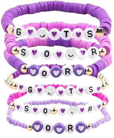 Lot de 6 bracelets Olivia pour femmes et filles, inspirés de l'album aigre, bracelets à perles Olivia Merch pour tenues de concert, accessoires pour amateurs de musique, bijoux pour fans de