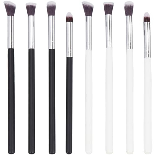 GORGECRAFT 8Pcs 2 Colors Mini Blending Brushes Dry Miniature Painting Set Background Blender Paintbrush Facial Eyeshadow Small Detailed Brush for Card Making Makeup Crafts Artist Cleaning Tools