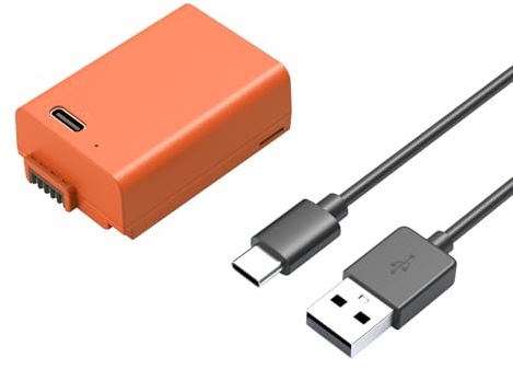 SMALLRIG EN-EL25 Battery 1250mAh USB-C for Nikon Z30 / Z50 / Z fc - 4967 | Replacement Battery 1.75H Full Charged, Rechargeable Camera for Nikon Z30, Z50, Z fc, Orange