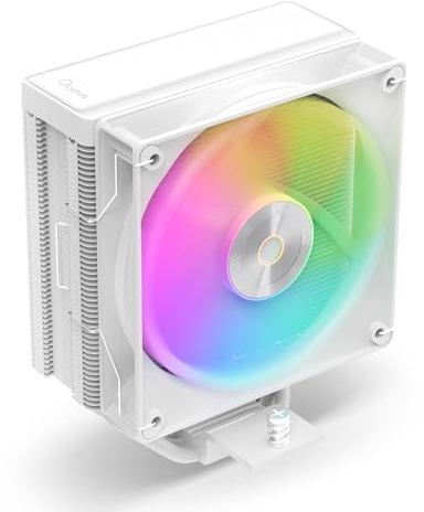 Delta A40 ARGB CPU Air Cooler with ARGB Function,120MM Hydraulic Bearing Silence PWM Fan,4 Copper Heat Pipes,Computer CPU Cooling Fan for AMD AM4/AM5,Intel LGA 115X/1200/1700/1851,WH