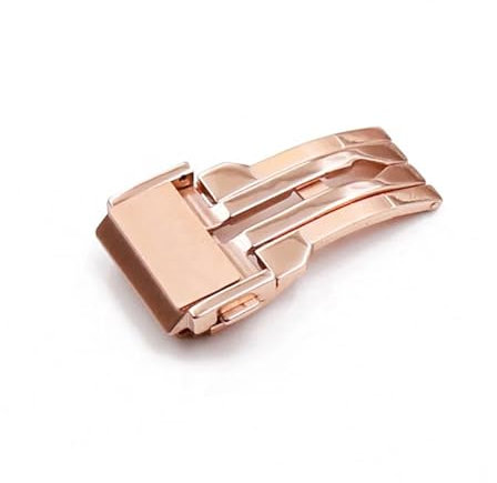 AXTGBHL Accessori for orologi orologio con fibbia for orologio da uomo fibbia in acciaio adatta for cinturino in caucciù serie Hengbao braccialetto impermeabile femminile 17mmx25m(Rose gold buckle,22m