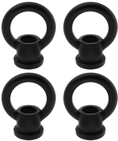 SG Store 4pcs Black M10x1.0 Eye Nut 29x35mm Suitable for Crystal Lamps Candle Holders LED Lamps Traditional Chandeliers 15kg Max Load