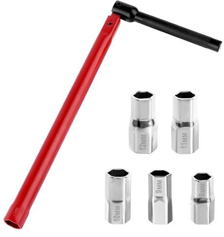 RYAN Standhahnmutterschlüssel Armaturenschlüssel 8-13mm mit 5 Adaptern Verschiedener Durchmesser Standhahnschlüssel für Reparatur von Wasserleitungen Verschiedener Größen