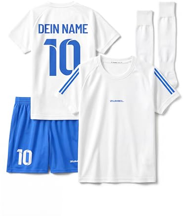 ZUMEL Fußballtrikot Kinder – Personalisiert mit Name & Nummer – Jungen & Mädchen