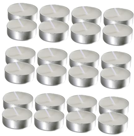 Velas de Té Redondas Multifunción 100 Unidades de Parafina Color Blanco