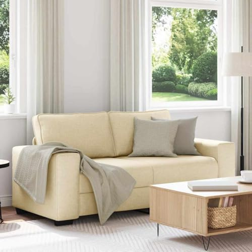 Emmtore 2 Sitzer Sofa Stoff, Sofa, Sofa 2 Sitzer, Stoffsofa, Couch, Zweisitzer Sofa,Stoff Creme,140 cm
