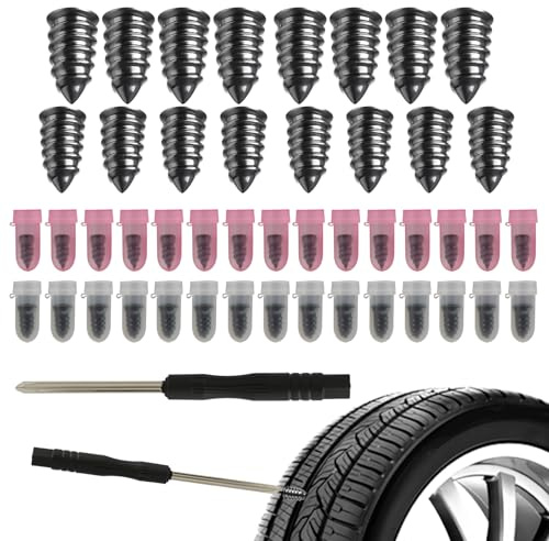 30-Piece Tyre Repair Kit with Rubber Nails and Screwdriver - Universal Puncture Repair Solution for Cars, Motorcycles, and Trucks - Fast Repair Nails (15 Small + 15 Large)