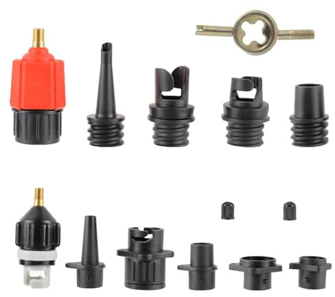 CDDCWZ Sup ventil Adapter,Schlauchboot zubehör mit 9 Luftpumpendüsen | schlauchboot adapter für luftpumpe,für Paddle Board, Kanus, Schlauchboote，Kajaks, aufblasbare Betten usw,schlauchboot pumpe