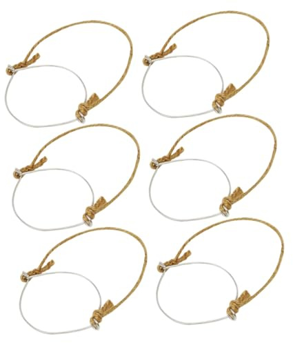 BAZEITFLOW 6piezas Asas Para Tarros De Conservas Con Cuerda De Yute y Alambre Inoxidable Ganchos Resistentes Para Colgar Tarros Decorativos Paredes y Árboles Para Fiestas y Bodas