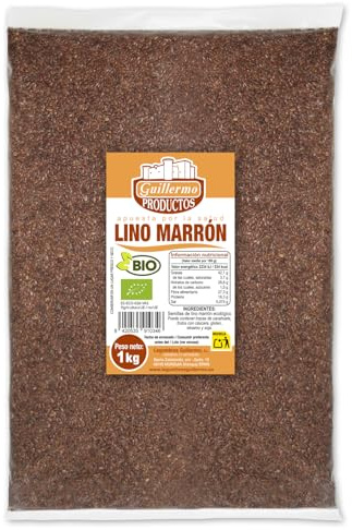 Guillermo | Lino marrón BIO - Bolsa 1 kg. | 100% ecológico | Aporta gran cantidad de minerales | Rico en fibra no soluble y soluble | Contiene omega-3