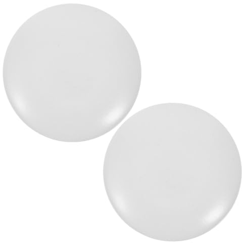 2pcs Stainless Steel Round Handrail End Caps for Staircase | 50mm for Pvc and Wooden Handrail, White Finish, Easy Installation, Sturdy Fit