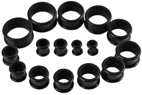 UIEXEA 16 Stück Silikon Flesh-Tunnel Set, Hollow Silikon Tunnel Plugs Ohrdehner Plug Ohr Expander Ohrplugs Flexible Stretching Expander Ohr Piercing Schmuck (6-20mm)
