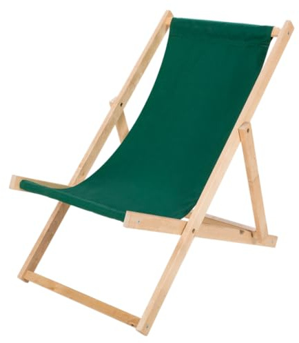 IMPWOOD Trädgårdsstol i trä, vilstol, strandstol (grön)