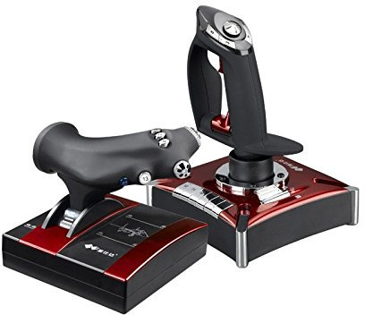 Sistema de Control de Vuelo Doble Joystick con Doble Acelerador USB para PC | 16 Botones Programables & 2 POV HAT | Motores de Vibración | Compatible con Windows 7/8/10/11