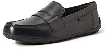 Geox J New Fast Boy A, Mocasines Niños, Negro, 39 EU