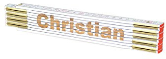 Zollstock Christian mit Namensgravur personalisiert Geschenk