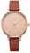 SHENGKE Damen Armbanduhr Kreative Frauen Uhren Marke Uhr Frauen Mesh Kleid Uhr Echtes Leder(Brown)