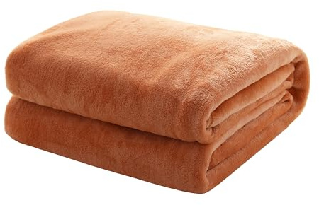 Kuscheldecke Flauschige extra weich & warm Wohndecke Flanell Fleecedecke, Falten beständig/Anti-verfärben als Sofadecke oder Bettüberwurf, Größe:240 cm x 270 cm, Farbe:Hellbraun