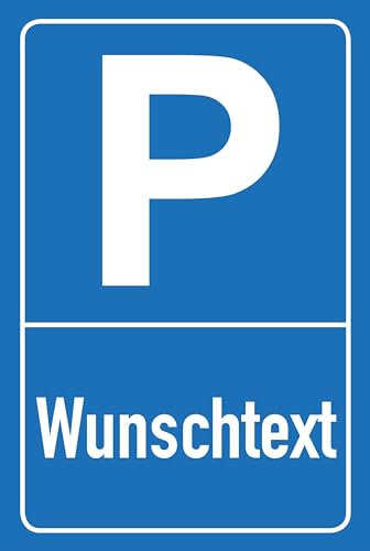 AllesKlaro® - Wunschtext Hinweisschild - selbst gestalten - Parkplatz blau - Hochformat - stabile 4 mm Verbundplatte (60 x 40 cm)