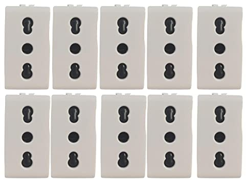 10 Pezzi Presa Bipasso Bivalente 2P+T 10/16A, Compatibile Con Bticino Matix Vidoelettronica® (10)