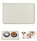 Emwel Dog Food Mat, Silicone Dog Bowl Mat, Non-Slip Cat And Dog Feeding Mat, Waterproof Dog Placemat L (47 x 30), Beige, 180g