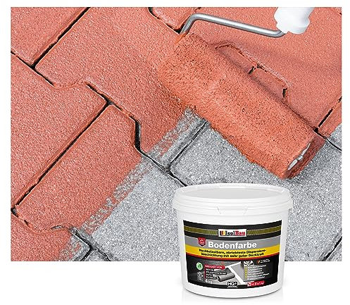 Isolbau Bodenfarbe - 4 kg - Boden- und Betonfarbe für Keller. Garage. Werkstatt - Wasserfeste Bodenbeschichtung für innen & außen - Ziegelrot (RAL)