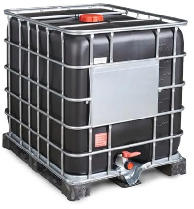 Récupérateur Eau de Pluie Noir Anti-UV RENSON reconditionné, IBC, cuve 1000 litres, réservoir Eau de Pluie, Citerne Eau