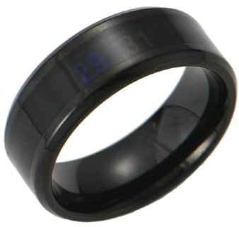 Whoiy Schwarz Partnerringe Freundschaftsringe mit Gravur, 8MM Edelstahlring Personalisiert Ringe Abgeschrägte Kanten Ausgefallene Trauringe für Männer Größe 54 (17.2)