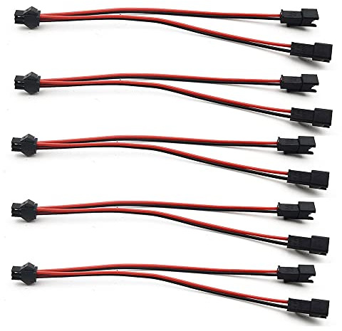 Vrabocry 5 pz splitter SM da 15 cm a 2 pin, connettore JST da 1 a 2 maschio e femmina per strisce LED monocromatiche 5630 3528 5050