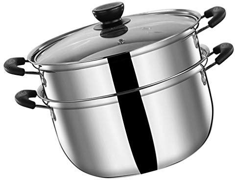 ANSNOW Olla para Sopa, Vaporera para Verduras, Olla para Fideos, Utensilios de Cocina de Metal, Olla para Cocinar Al Vapor de Acero Inoxidable, Olla con Colador, Olla de Primera Calidad, Utensilios