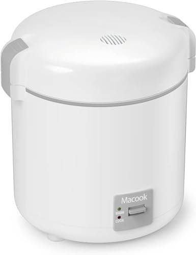 Macook Piccolo cuociriso elettrico – completamente automatico per 2 porzioni, pentola di riso rimovibile e antiaderente, misurino e piolo, PFOA Free, funzione di mantenimento del calore, CFXB08-2