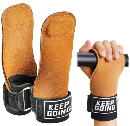 Ruayia Handgelenk Bandagen Fitness Kraftsport, Zughilfen Klimmzüge Gewichtheben Kreuzheben Gym Bandage Wrist Wraps Straps - Leder - Lang