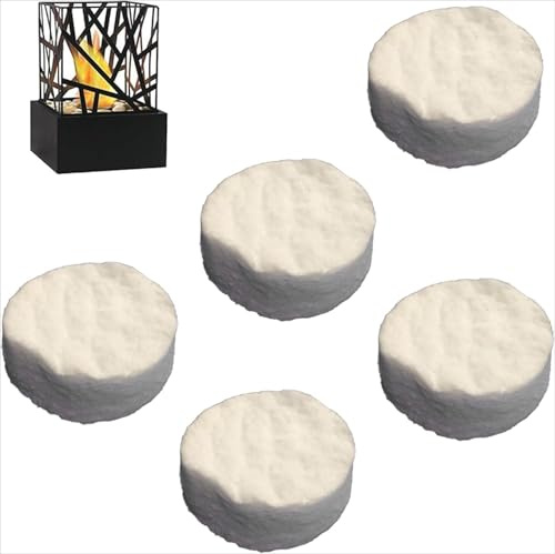 Daaxing Fireplace Ceramic Wool Sponge, Round Ceramic Sponge For Bio Ethanol Stove/Bio Ethanol Burner,Indoor Use Gel and Ethanol (8.6 * 1.2CM,5PCS)