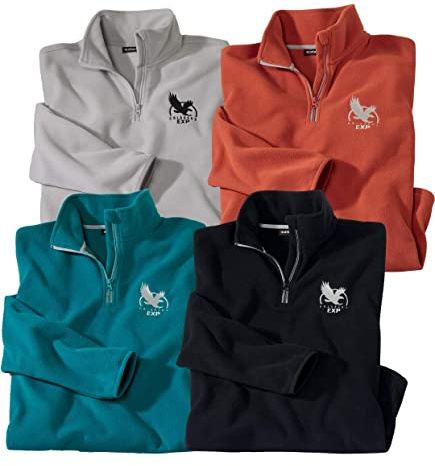 ATLAS FOR MEN - Herren Pullover aus Microfleece - Leicht und weich - Perfekt für den Winter - Erhältlich in großen Größen von M bis 5XL