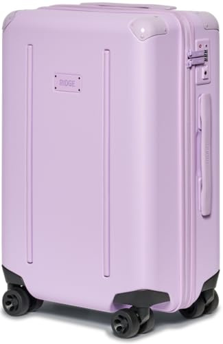 Ridge Premium Hard Shell Carry On Luggage - TSA Approved Lock - 360° Spinner Wheels for Travel - Lavender