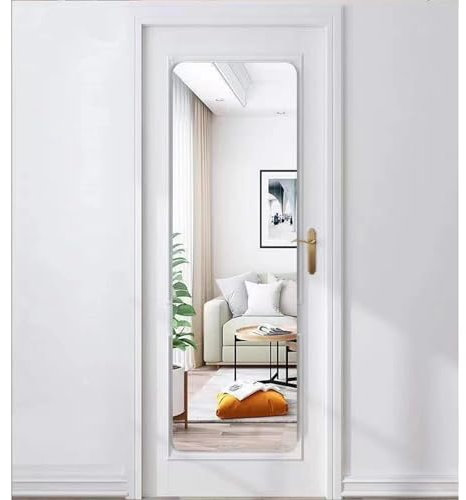 Generisch Specchio da incollare a piena lunghezza per pareti, 20 x 60 cm, angoli rotondi, morbido e moderno, montaggio a parete, spogliatoio, bagno, specchio da parete per spogliatoi