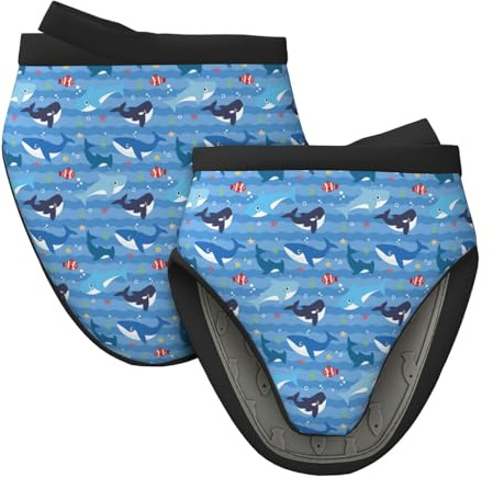 Mini guanti da forno in silicone, con stampa di pesce blu, resistenti al calore, presine per cucina e cottura, guanti da forno carini, 2 pezzi