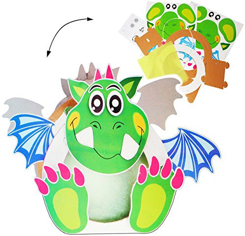 alles-meine.de GmbH Bastelset - Laterne/Lampion - GROß - lustiger Drache/Dinosaurier - 30 cm - aus Papier - für Kinder Papierlaterne - zum Basteln/Laternenbastelset - L..