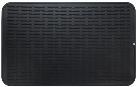 Tappetino per sgocciolare in silicone per stoviglie - 71 x 50,8 cm Tappetino per stoviglie, senza BPA, asciugatrice per stoviglie, resistente al calore, antiscivolo, tappetino per lavello con spazzola
