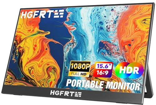 HGFRTEE Schermo 15.6 1920x1200P,USB-C/HD, IPS HDR,con Supporto VESA - Schermo Esterno Secondario per Laptop/Telefono/Console di Gioco/Sorveglianza-15.6 Pollici