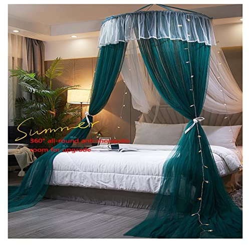 Großes Moskitonetz-Bett Baldachin – grüner Schutzvorhang für Doppel- und Einzelbetten, ideal für Kinderzimmer, Reisen und Zuhause (1 m Größe)