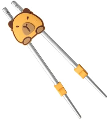 Derwrtup Essstäbchenhilfe,Silikon Essstäbchen Lernhilfe - Waschbar Wiederverwendbar Mit Süßem Capybara Design Für Kinder