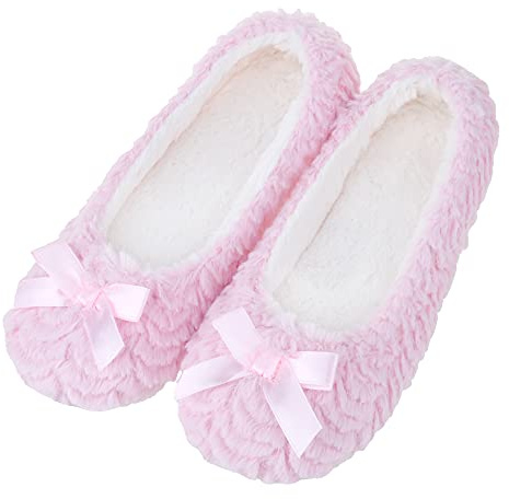 MIXIN Womens Slippers Ballerina Slippers Comfy Memory Foam Slip-on House Shoes UK Size 4-7