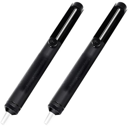 2PCS Desoldering Pump,Manual Solder Sucker Tool with Powerful Suction for Removing Molten Solder from Circuit Boards, Easy One-Hand Operation for Electronics Repair, Cleaning, and DIY Projects