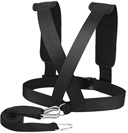 OFFSCH Cinturón De Entrenamiento Profesional Soporte Resistencia para Correr Cinturón Soporte De Carga con Gancho para Gimnasio Negro