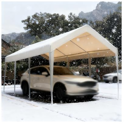 Wind- Und Schneesichere, Robuste Carports Für Den Außenbereich Mit Verstärktem Rahmen Für Traktoren, LKWs, Wohnmobile Und SUVs(16.4x16.4x6.5 ft)