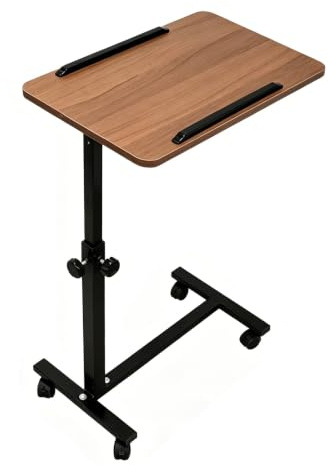 Table de Lit Medicale a Roulette Verrouillable Capacité de Charge 10 kg Table Roulante pour Lit Canapé Réglable en Hauteur de 65 à 95 cm Plateau Inclinable Idéal Personnes Alitées(Black)