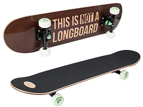 HUDORA Skateboard Harlem ABEC 7 - This is not a Longboard - Modernes Board mit Aufdruck - Mehrfarbig - 12752